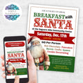 lifelike santa claus event flyers for mall or community photos or breakfast with santa event